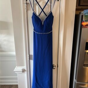 Elegant Blue Sleeveless Dress